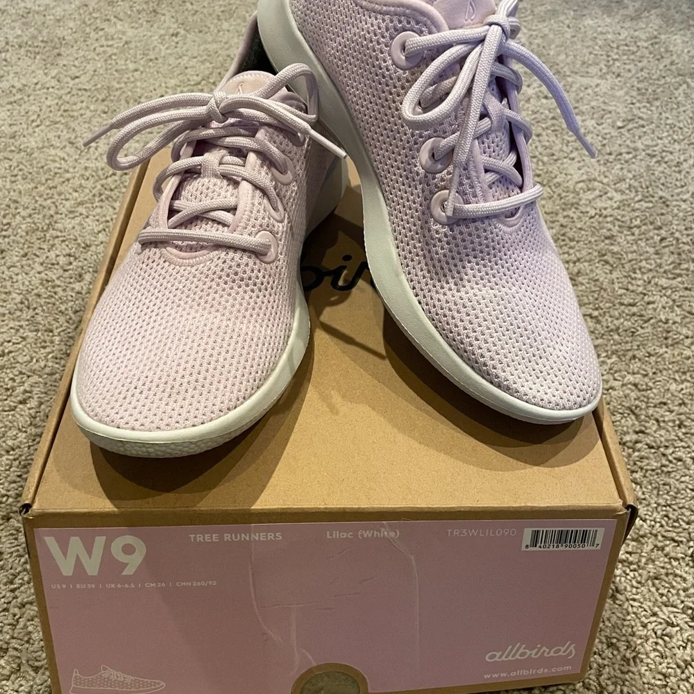 Allbirds Womens Tree Runner Lilac (White Sole) Running Shoes Size 9 - Picture 8 of 8